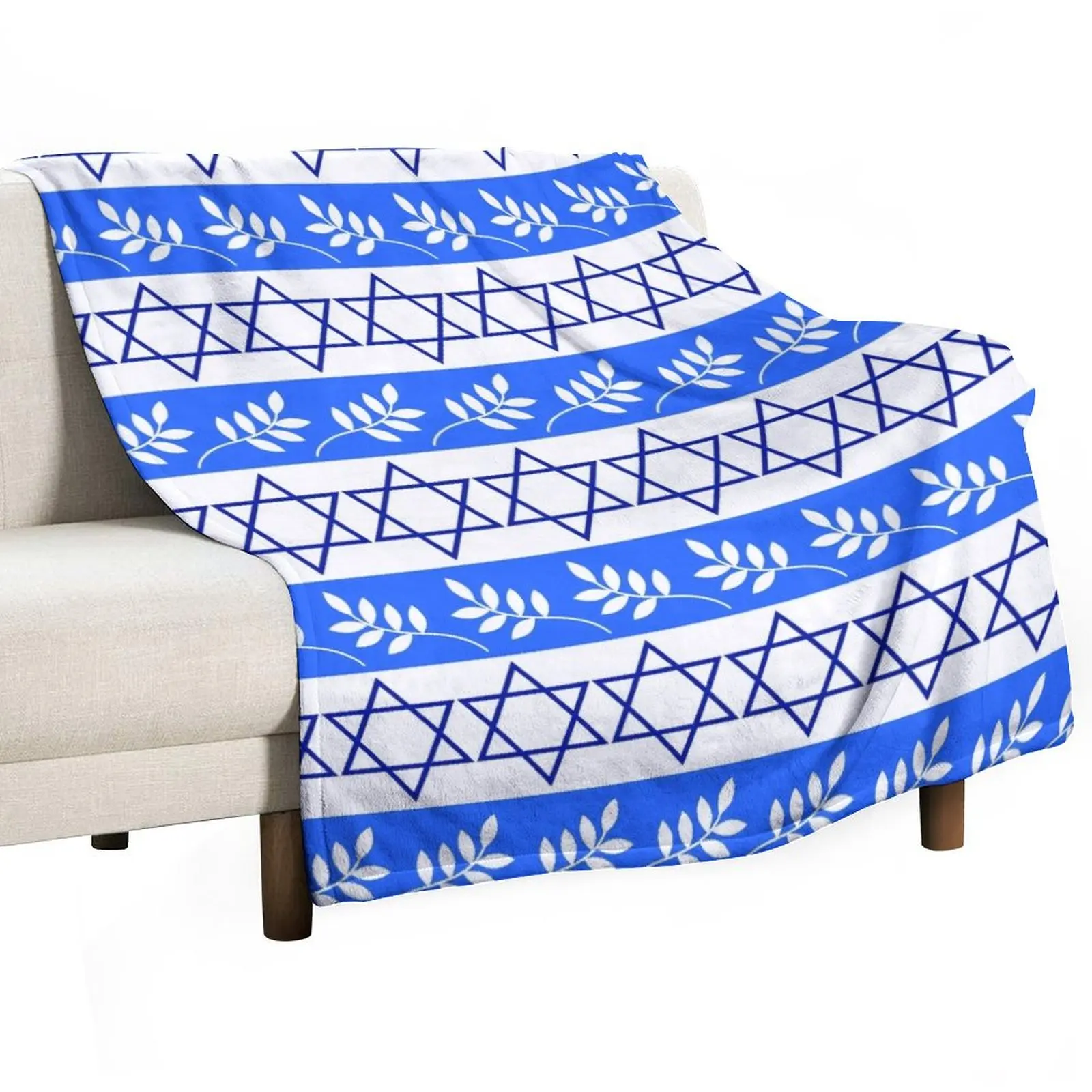 

Hanukkah Star of David And Olive Branch Pattern Throw Blanket Sofas Blankets For Baby Blankets