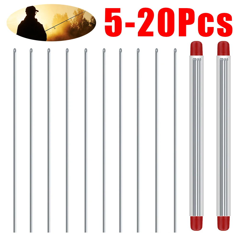 5-20Pcs Earthworm Hooking Needle Stainless Steel Earthworm Gas Needle Portable Hollow Fishing Worm Penetrating Driller Fish Tool