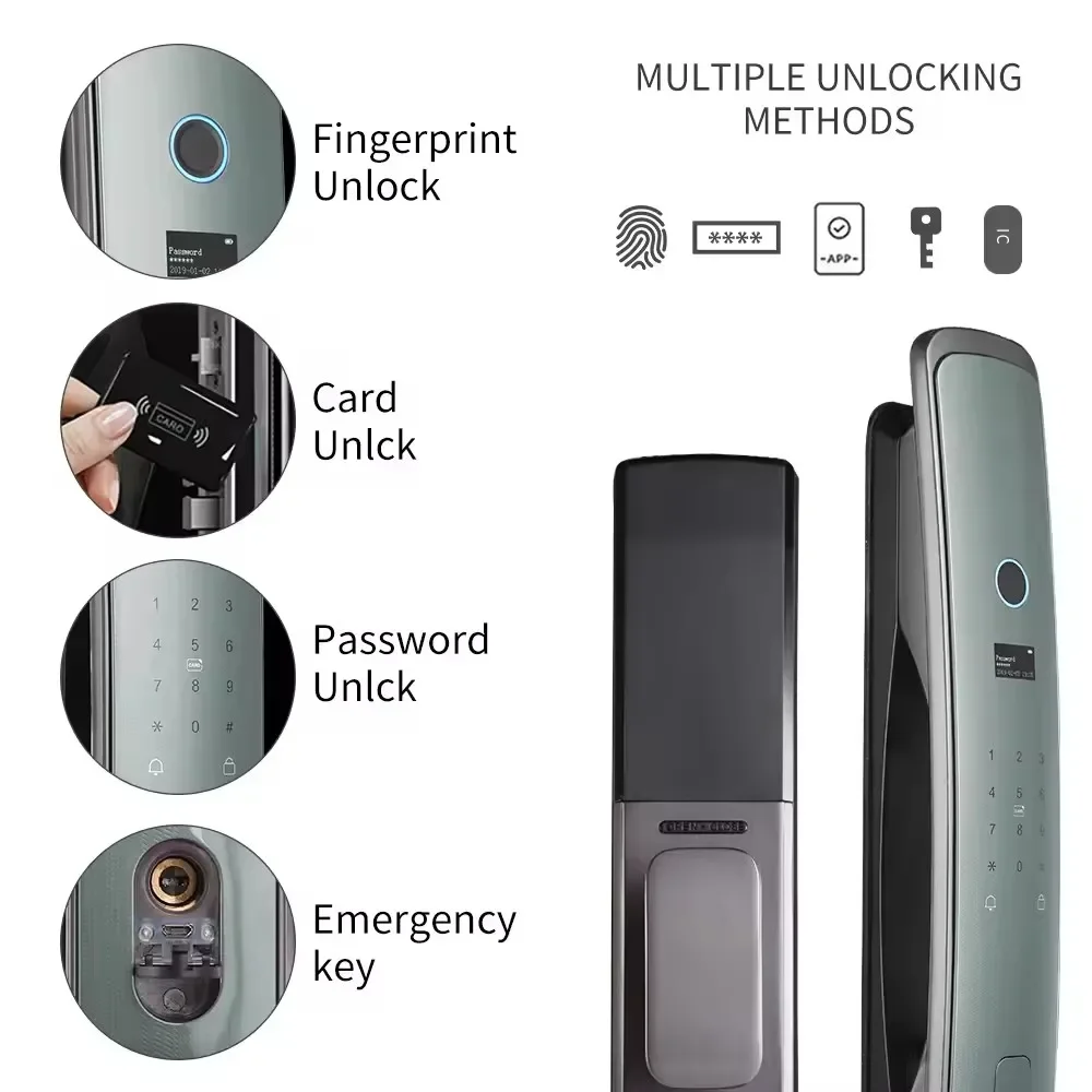 Smartier 3D Face WIFI Smart Fully Automatic Smart Lock Fingerprint APP Card Key Unlock Intelligent Door Lock With Camera