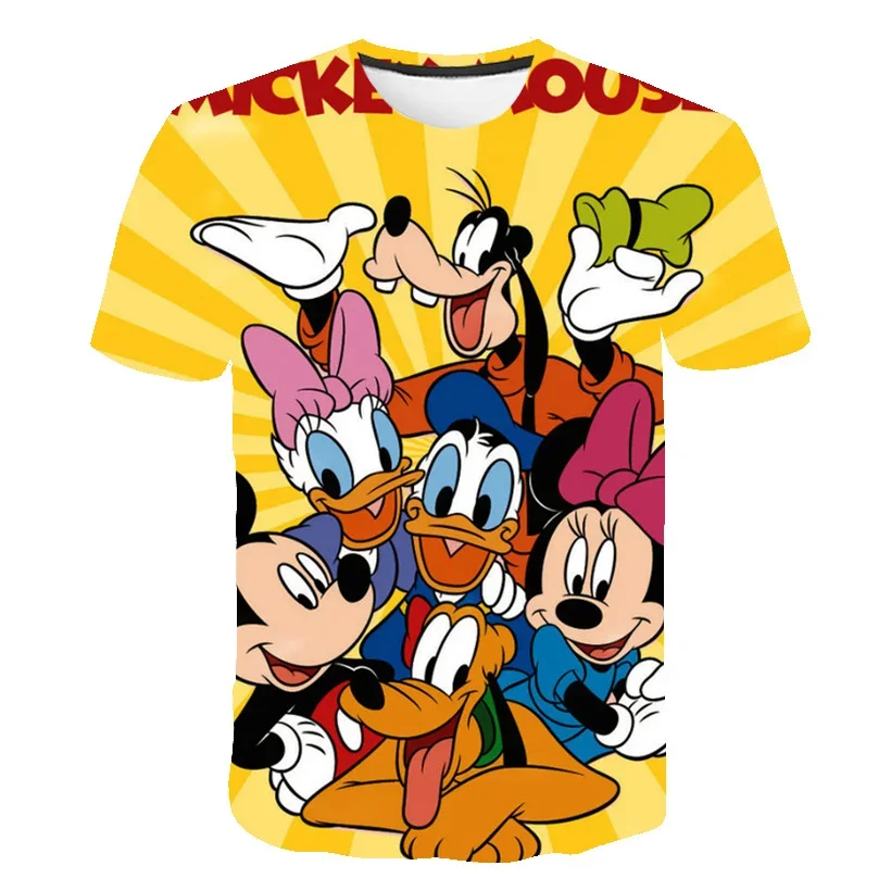 2024 Summer Disney Mickey Mouse 3d Printed T-shirt Boys Girls T-shirt Top Casual kids Fashion short sleeve shirt single topop