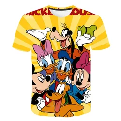 2024 Summer Disney Mickey Mouse 3d Printed T-shirt Boys Girls T-shirt Top Casual kids Fashion short sleeve shirt single topop