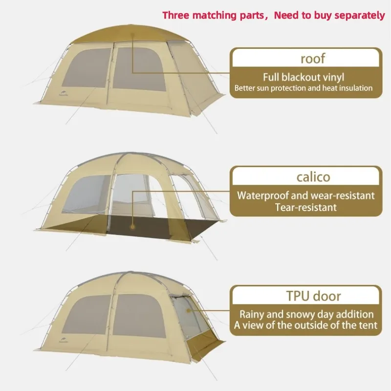 Imagem -04 - Naturehike-tenda Espaçosa Protetor Solar para Acampamento ao ar Livre Espaço Grande Areia Duna Anexo Quarto 46 Pessoa 109