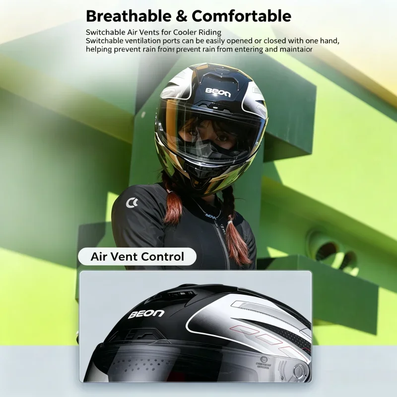 New Full Face Motorcycle HelmetECE & DOT Certification | Large Tail Wing Design | Racing & Off-Road Use | for Men and Women