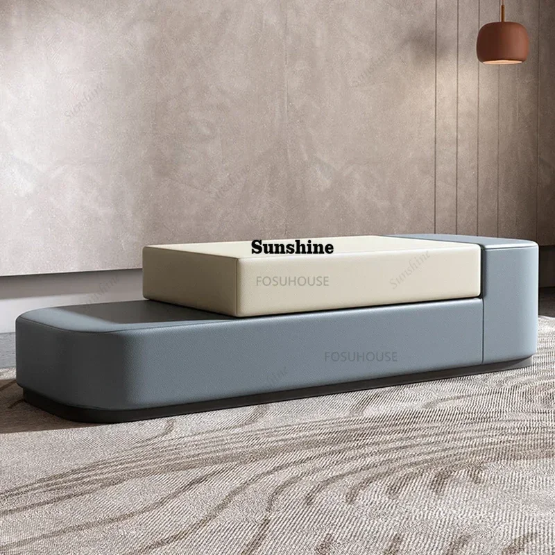 Nordic Artificial Leather Stool Home Furniture Bedroom Bed Stool Luxury Upscale Living Room Strip Sofa StoolY