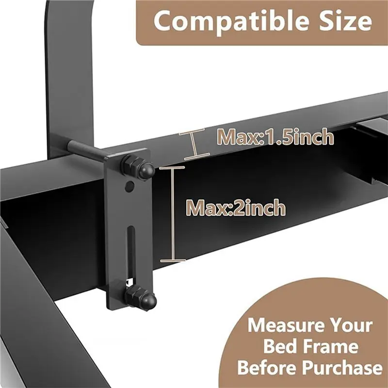 SEWS-4X Anti Non Slip Mattress Retainer Bar Holder In Place Mattress Slide Stoppers Metal Bed Gripper To Prevent