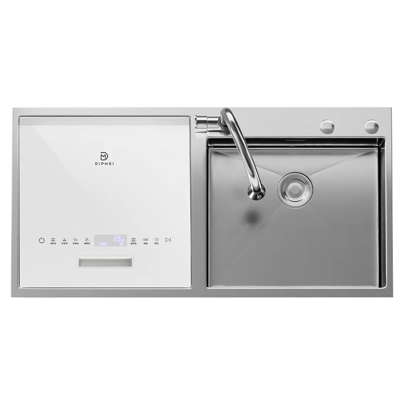 Tabletop Dishwasher, Integrated Kitchen Sink Unit, Stainless Steel, 6 Place Setting, 1800W, Multi Voltage, Compact Design