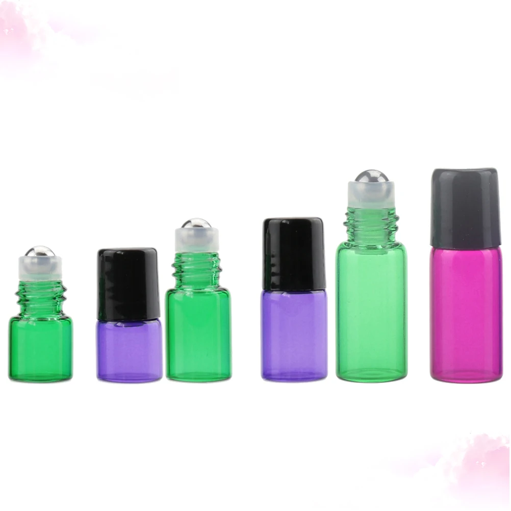 

6pcs Perfume Roller Bottles 1ml 2ml 3ml Glass Roll On Bottles Leak Proof Travel Size Dispensing Refillable Lightweight Practical