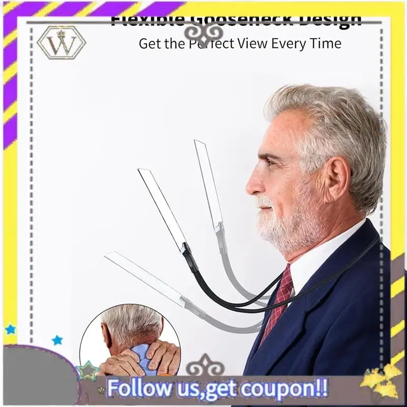 AU33-Hands Free Magnifying Glass For Reading, 5X Reading Page Magnifier For Books Sewing Repair For Low Vision Elderly