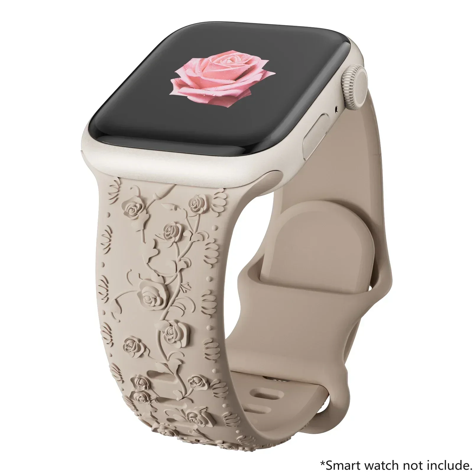 Voor Apple Watch Band 42mm 41 40 45mm 49mm 44mm Bloemengraveerde Armband Correa voor iWatch Series 12 11 10 9 7 SE 6 8 Ultra4 Band