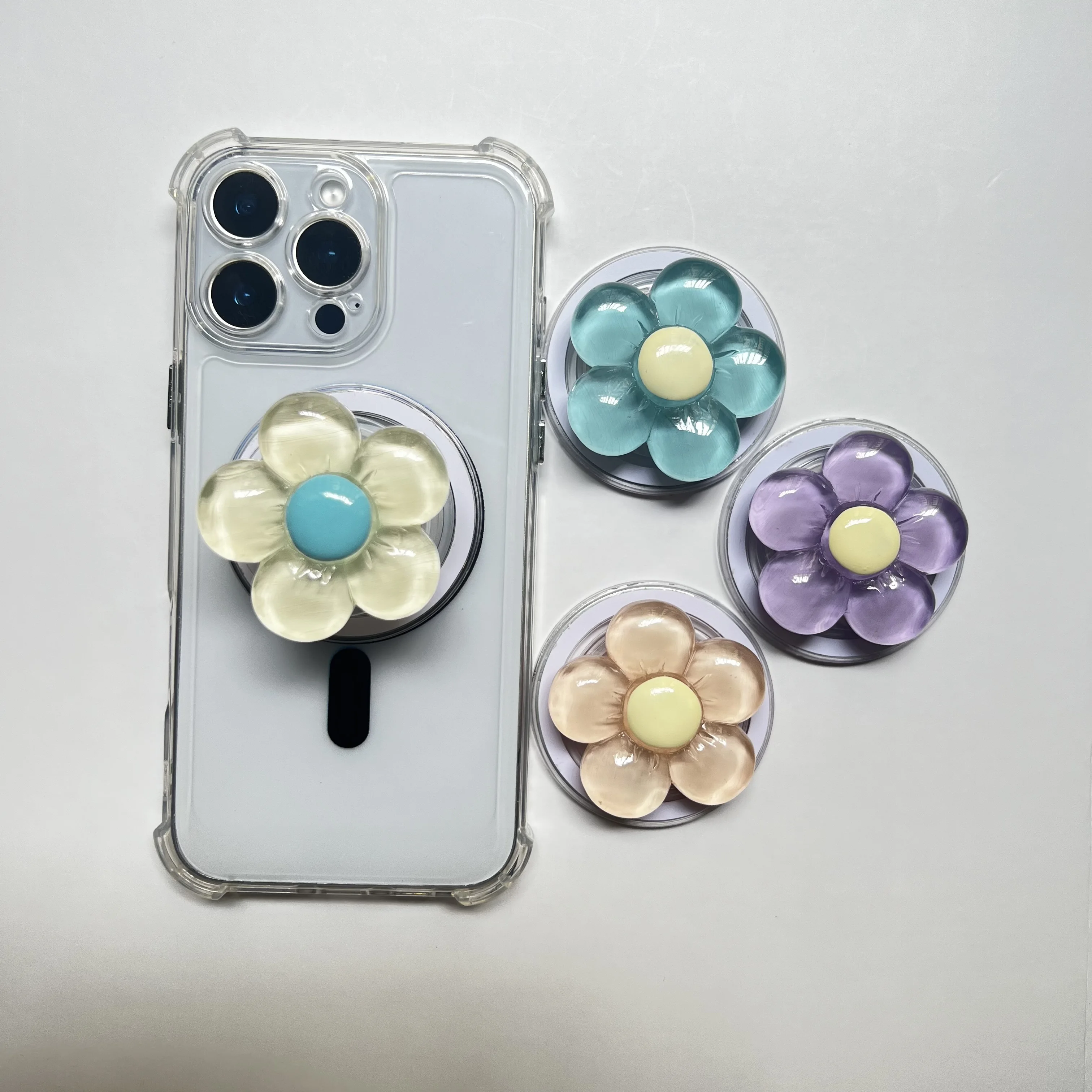 

Корейский милый красочный хрустальный держатель для телефона с цветами Griptok, кольцо на палец, поддержка чехлов для IPhone, Samsung, розетка, кронштейн, подарок для девочки