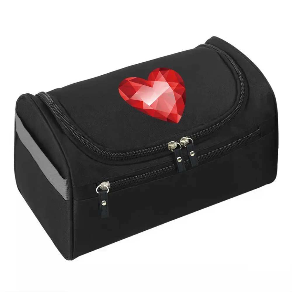 Men Makeup Bag Functional Hanging Travel Toiletries Organizer Storage Pouch Make Up Case Love Pattern Beauty Cosmetic Bag