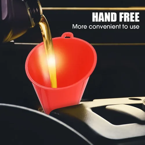 Imagen 2 del producto Herramientas de llenado de combustible y aceite de boca larga para coche, embudo de plástico para motor, accesorios para repostaje de motocicleta, antisalpicaduras, 1 ud.