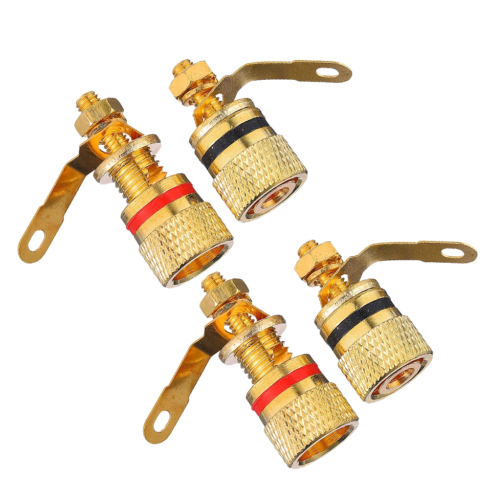 

4Pcs Speaker Banana Jack Binding Post Gold Plated Loudspeaker Terminal Connector Replacement for Amplifier