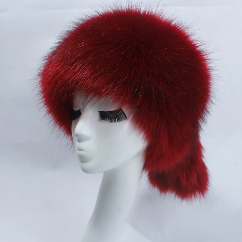 Fashion Good-looking Faux Raccoon Fur Hat Women Winter Caps Multicolor Soft  High Fashion Warm Russian Mongolian Hat With Tails