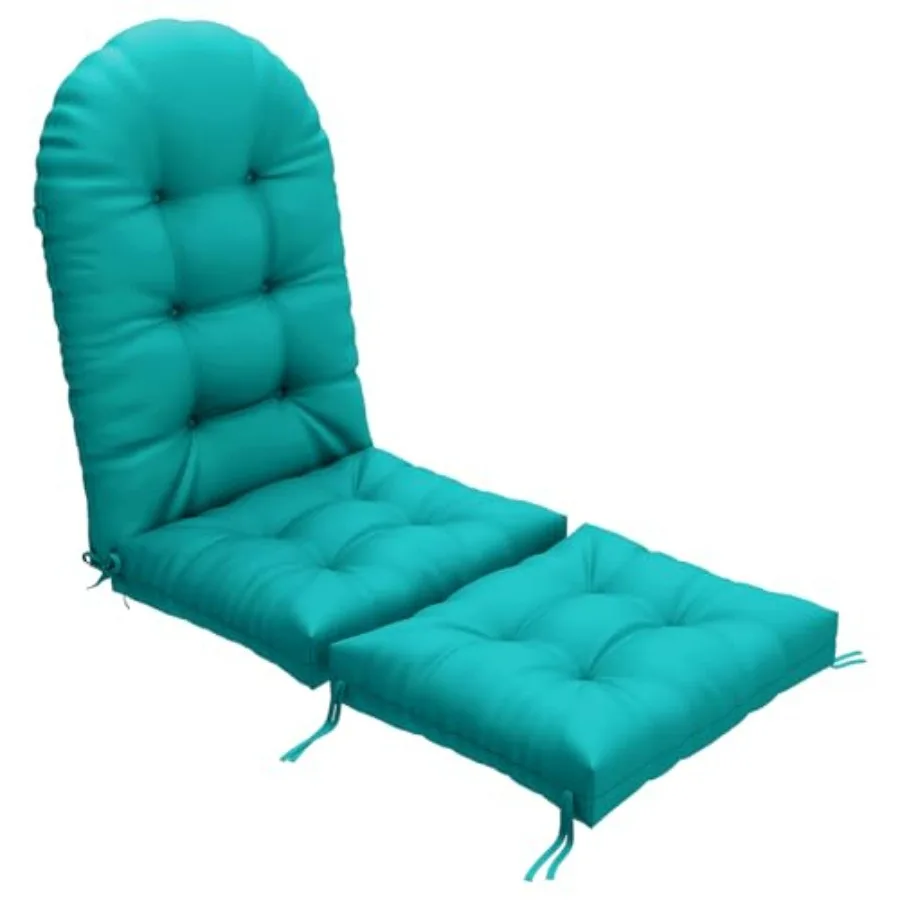 

Outdoor Adirondack Chair Cushion, 44x9x4 Inch Waterproof Rocking Chair and 7x9 Ottoman Cushions, High Back Soft Seat Pad with T