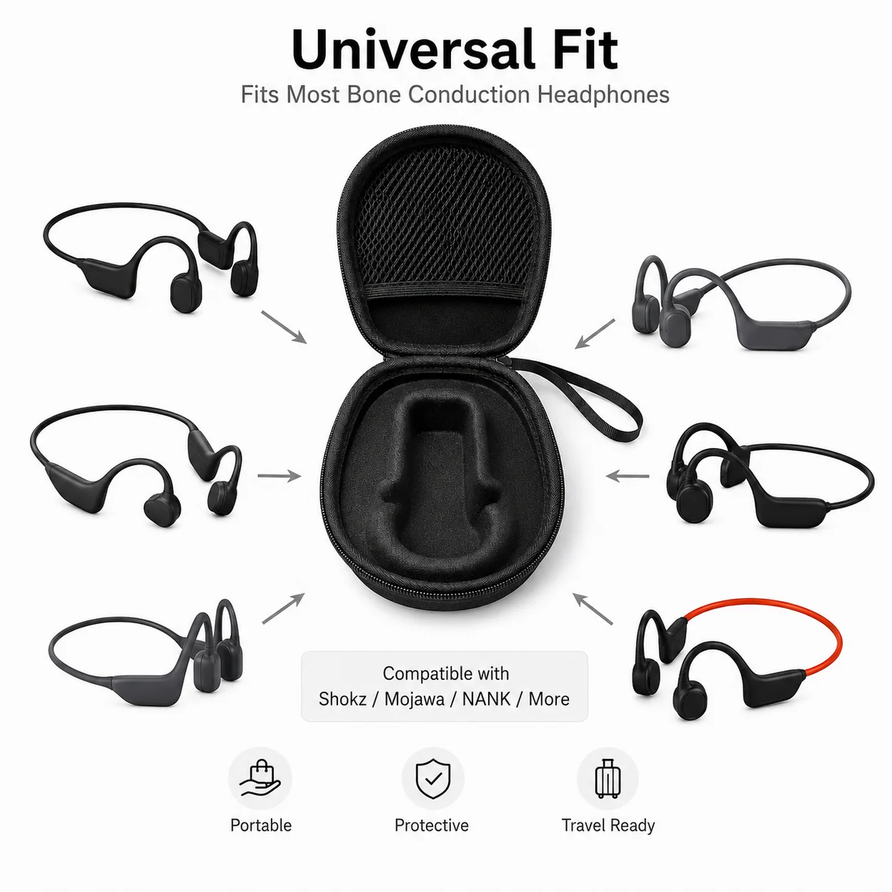 Universal EVA Carrying Case fo - Hard Travel Case Bone Conduction Earphones ulasan dan harga