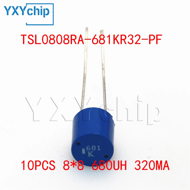 10PCS 8*8 680UH TSL0808RA-681KR32-PF 320MA DIP WIREWOUND POWER INDUCTORS CYLINDRICAL TYPE NEW ORIGINAL