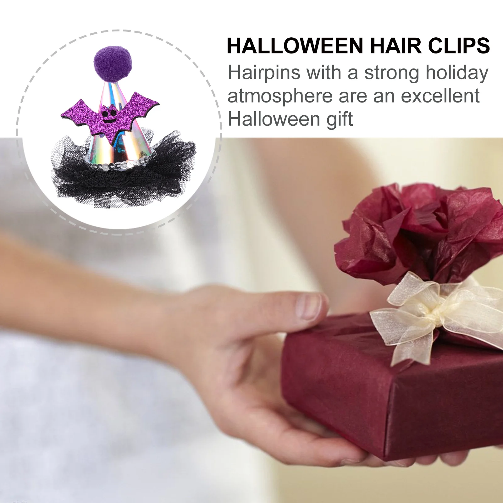 

2Pcs Halloween Wizard Hat Hairpins Cartoon Small Pointy Theme Hair Accessories Halloween Gift Cartoon Hair Clips