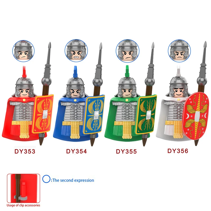 Ensemble de Figurines de Château Romain Militaire Médiéval, Soldats Romains, Tête betperformante, Armes de Trumper Mobiles, Bouclier, décennie s de