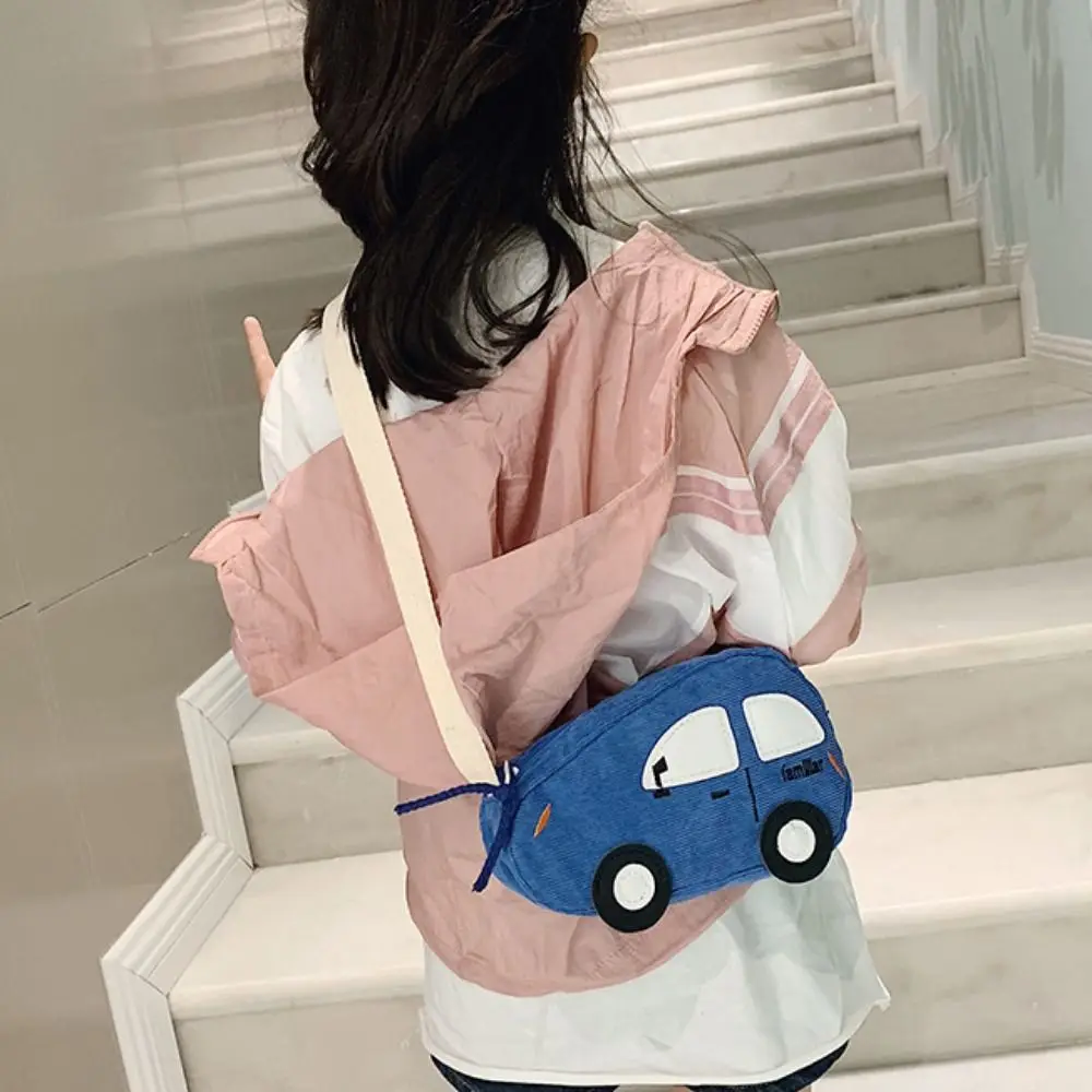 Coin Purse Cartoon Car Shoulder Bag Polyester Adjustable Kindergarten School Bag Breathable Children Handbags Kids' Gift