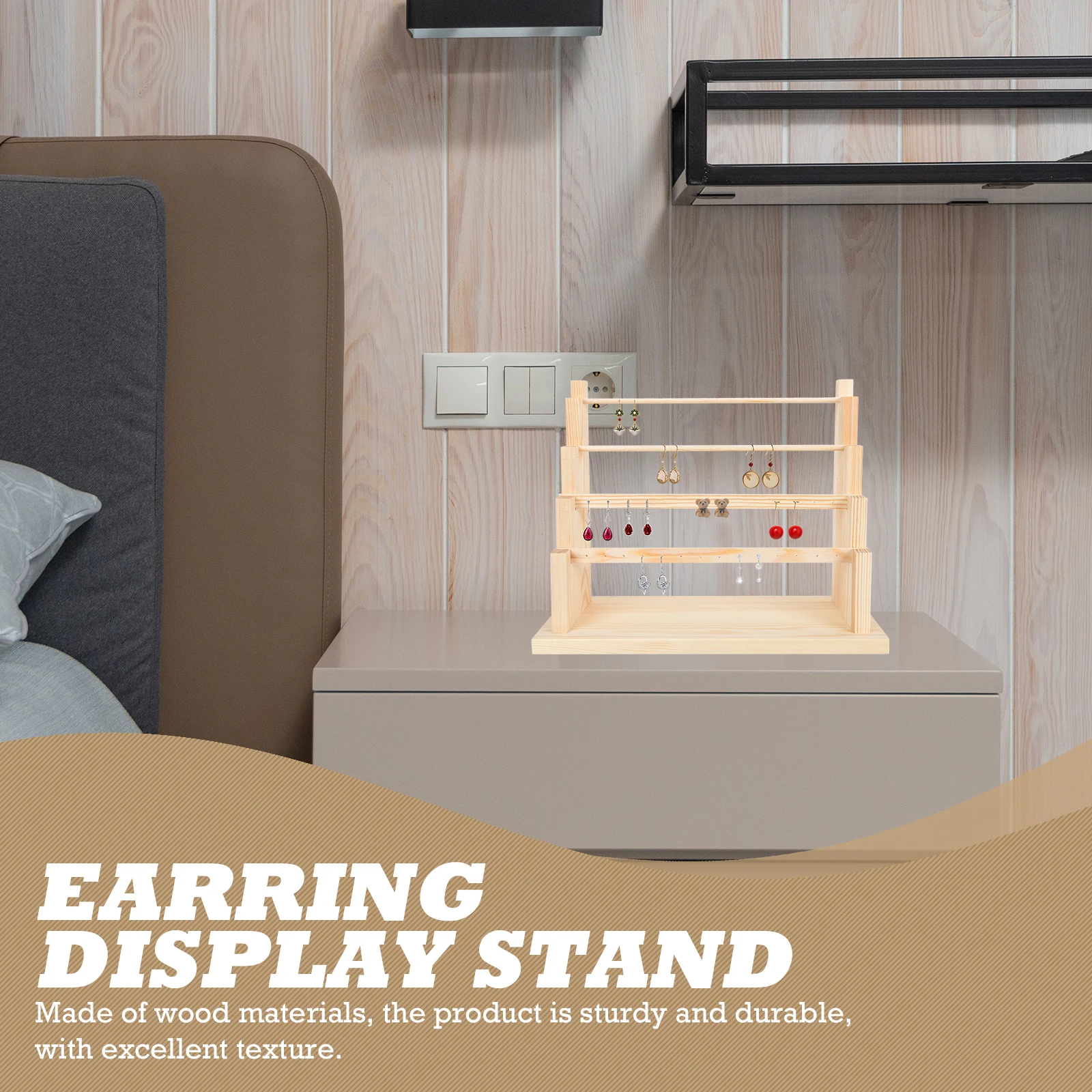 

Jewelry Rack Holder Chic Storage Stand Bracelet Display Racks Wooden Multi-layers Stands