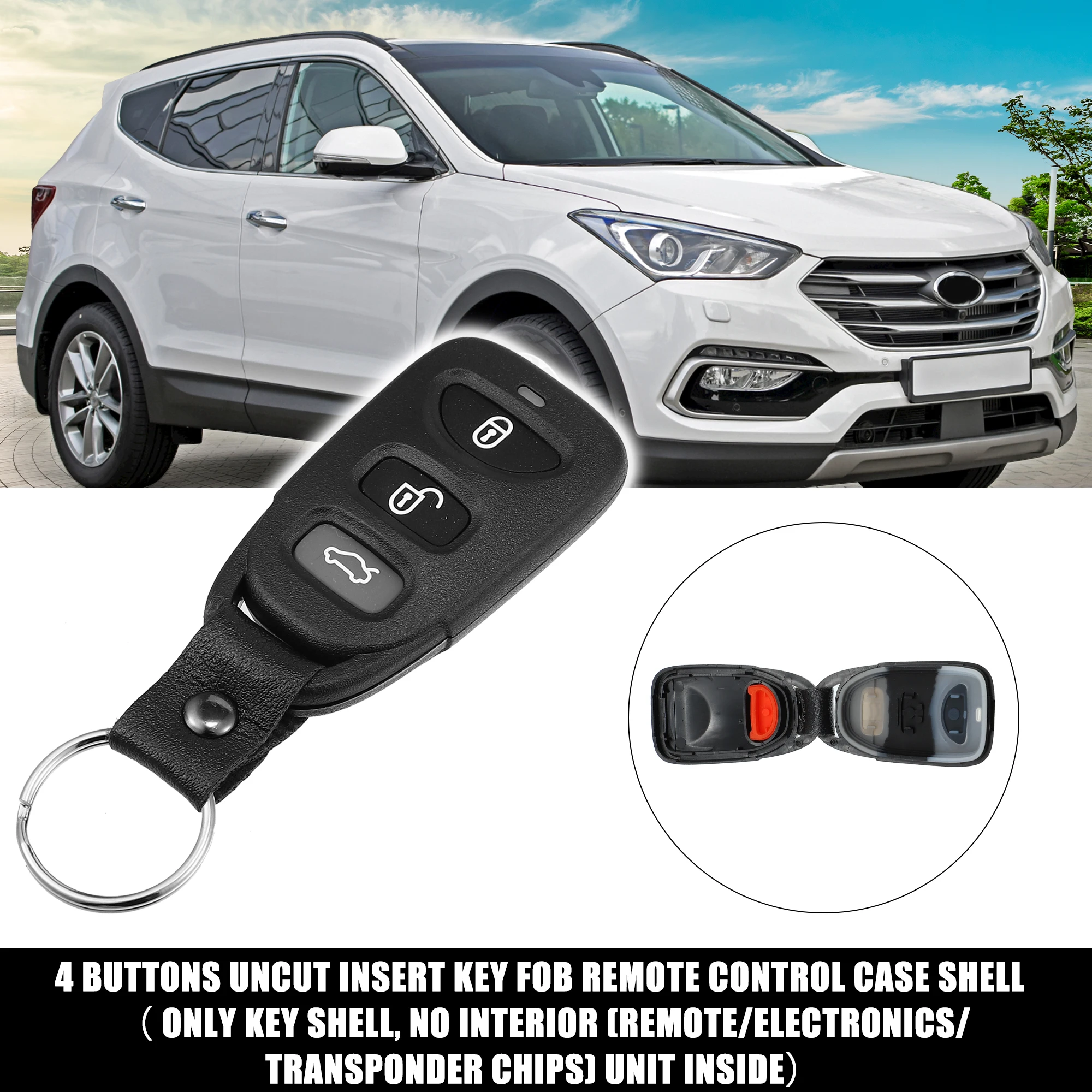 uxcell Car 4 Buttons Remote Key Fob Case Keyless Entry Shell Cover Housing Tools for Hyundai for Kia 2003-2016 Accessories