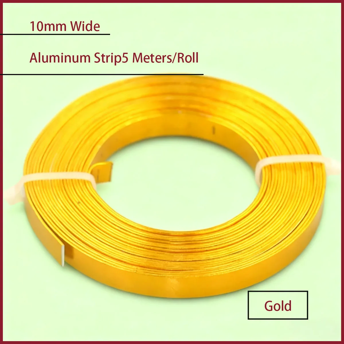 5M Pure Aluminum Flat Strip - 10mm×1mm Wide  DIY Hand-Bendable Metal Material for Craft Projects & Decorations