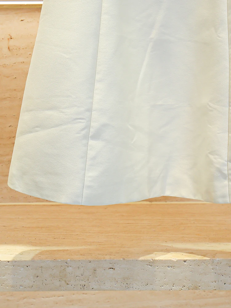 Spódnica South Oil High-End Women's Summer 2024 Star Nail Drill White Waist-Cinching ort Dr Ele Commute High Waist A-Line Skirt