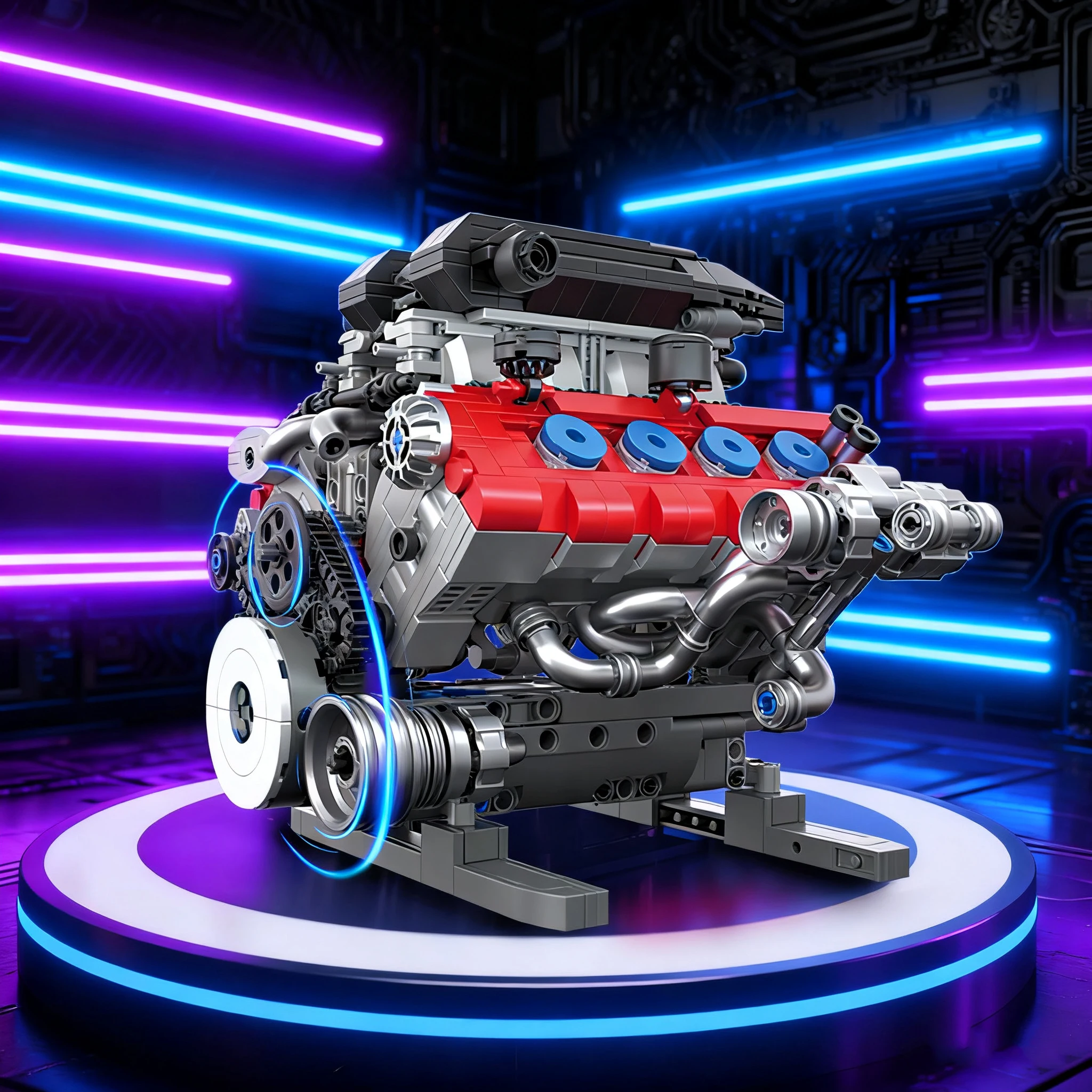 

1189 шт. V8 строительные блоки двигателя, технологические кирпичи, модель двигателя внутреннего сгорания, настольные украшения, детские игрушки, праздничные подарки