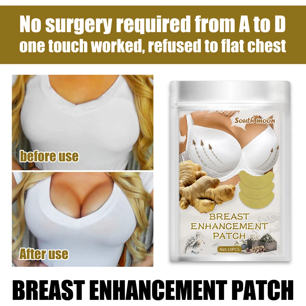 10 PCS Ginger Breast Enhancement Patch Moisturizing Lifting & Skin Firming Natural Bust Treatment For Breast Growth