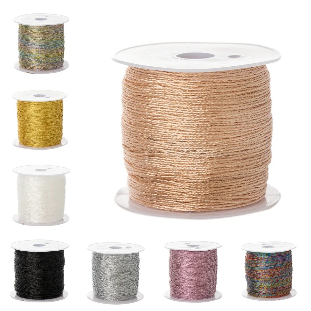 

0.2mm/100m Nylon Rose Gold Silver Beading Thread Cord String for DIY Making Bracelet Necklace Handmade Macrame Craft Accessories