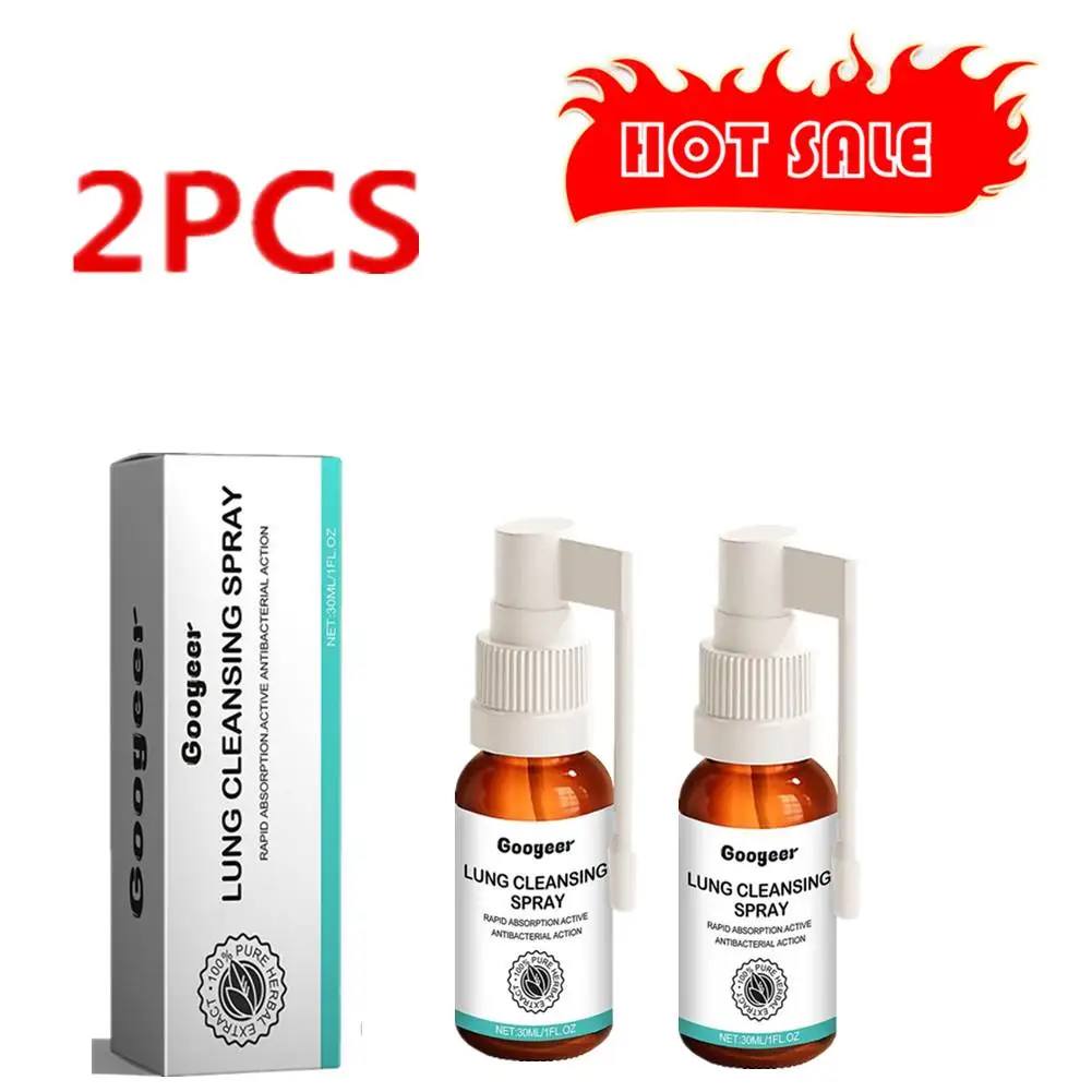 

2X 30ml Herbal Lung Cleanse Spray Mist-Powerful Lung Support Clean Inflammation Relieve Spray Herbal Sore Quit Smoking Throat