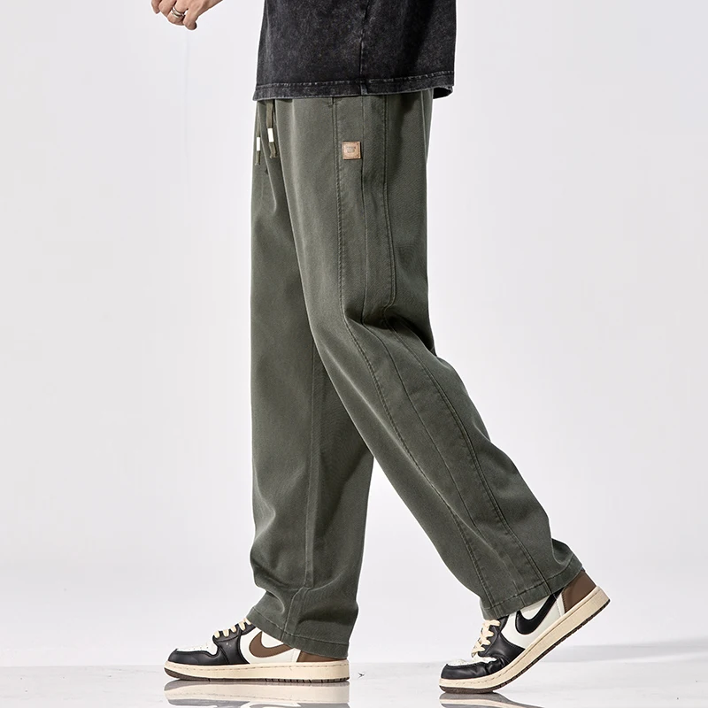 

2026 Spring Summer Autumn New Casual Straight Lyocell Pants for Men Solid Color Comfortable Men Trousers
