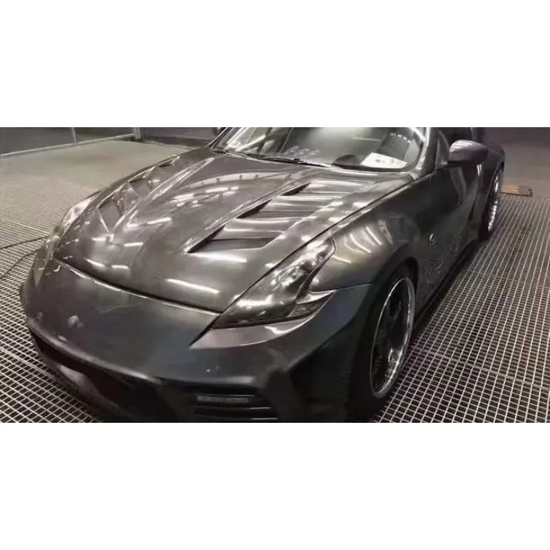 

Передний капот из настоящего углеродного волокна для Nissan 370Z, передний капот из настоящего углеродного волокна в стиле AMS, внешние аксессуары, крышка двигателя