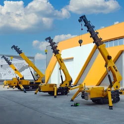 Folding Construction Spider Crane 1.2/3/5/8Ton Rubber Crawler Cantilever Electric Crane Hydraulic Telescopic Boom Diesel Crane