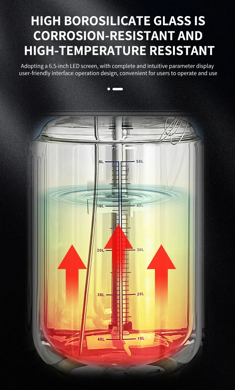 Customized Automatic Lab Jacketed Glass Reactor With Motorized Lifting Tilting