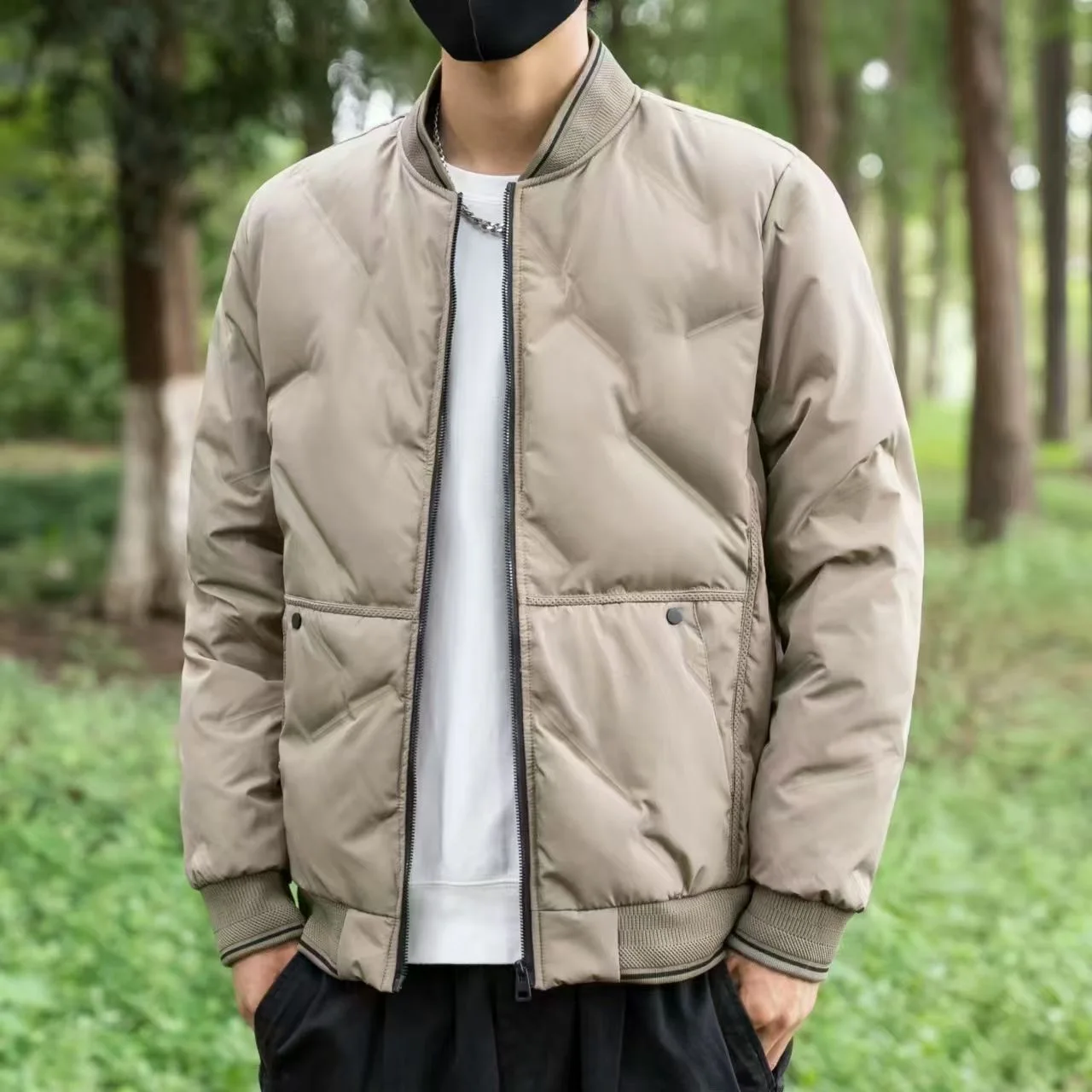 

Мужская толстая теплая куртка с хлопковой подкладкой в стиле пилота, ветрозащитная повседневная куртка большого размера, осенне-зимнее пальто, деловое повседневное пальто с воротником-стойкой