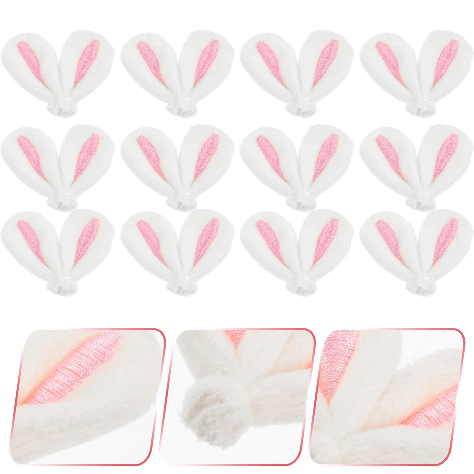 20 Pcs Basket Rabbit Ear Hair Accessories Miss Bunny Stuffed Fabric Mini Clips DIY Decor