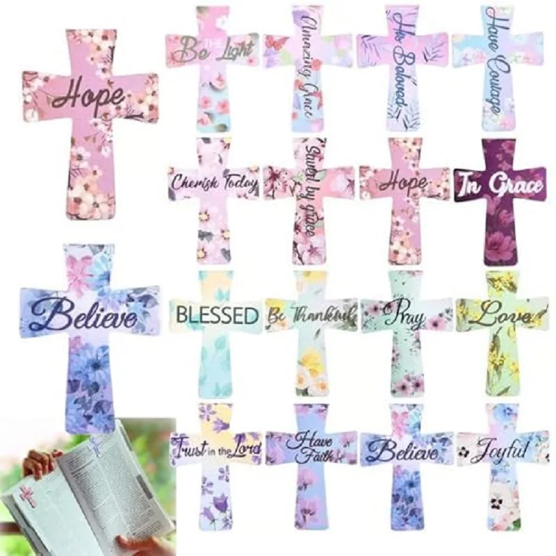 12/16/24PCS Magnetic Bookmarks Creative Cross Bookmark