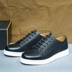 Size 38 To 50 Classic Men's Casual Shoes Genuine Leather Lace-up Sneakers Flat Derby Shoes Driving Shopping Work Shoes for Men