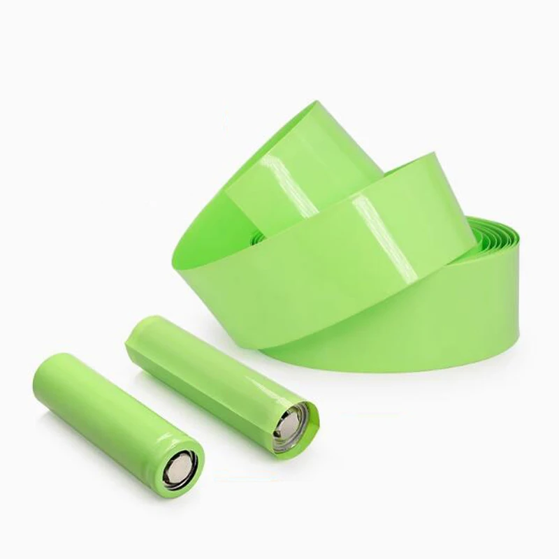 Manga termorretrátil de pvc verde fruta 18650 21700 32650 bateria manga embalagem isolamento película protetora filme retrátil