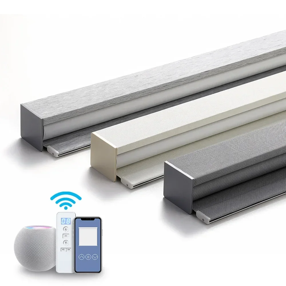 Custom Tuya Signee Zigbee Polyester Wireless Electric Automatic Smart Window Shade Motorized Roller Blind