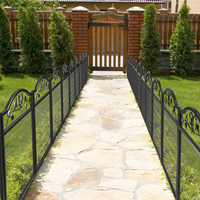 5 Panel Decorative Garden Entry Path Fence Black Metal Garden Dog Animal Barrier Border Outdoor