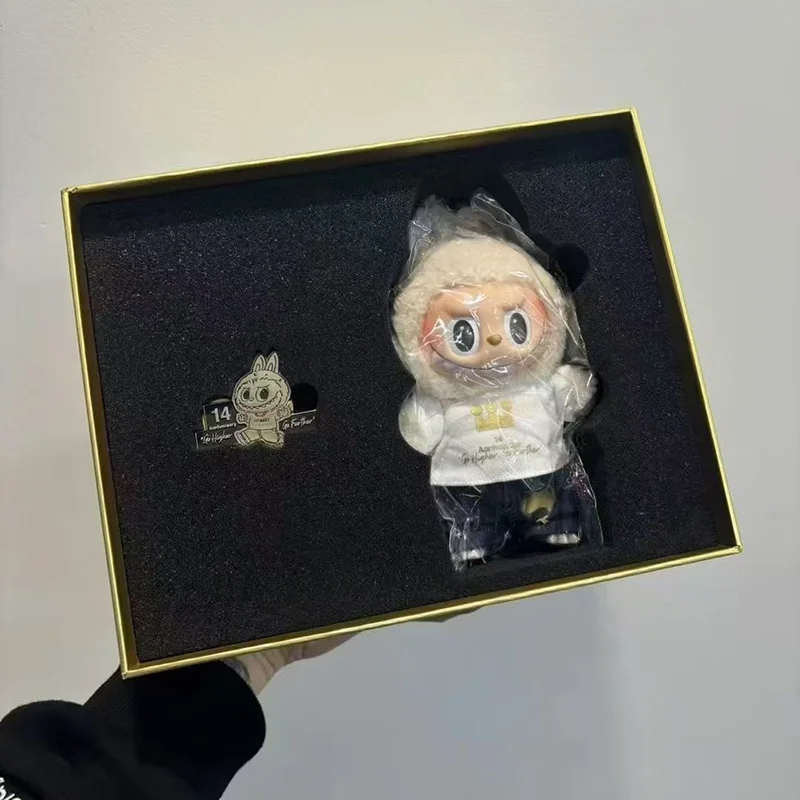 Popmart 14th Anniversary Employee Gift Box Labubu Vinyl Doll Doll Bag Pendant Decoration Blind Box Key Chain Peripherals replica