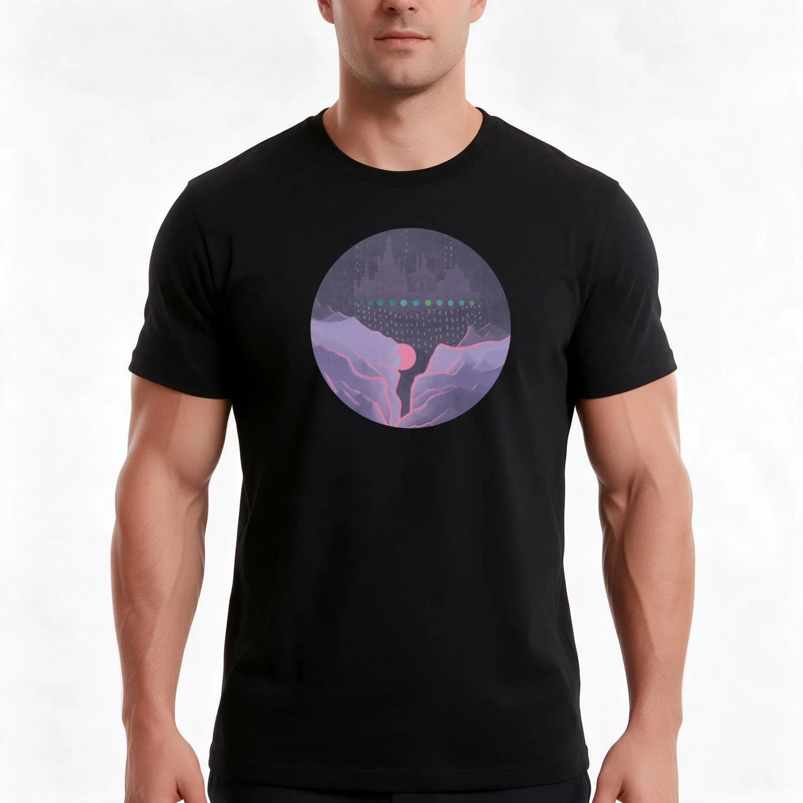 Aurora 2 T-Shirt, Summer Casual Cotton Tee, Oversized Streetwear Tops, Vintage Graphic Print, Loose Fit Short Sleeve