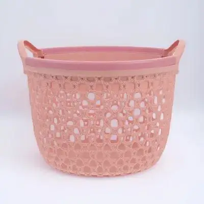 

Storage Basket Woven Plastic Organizer Multi-Function Tabletop Sundries Holder for Living Room Bedroom Office Home Decor