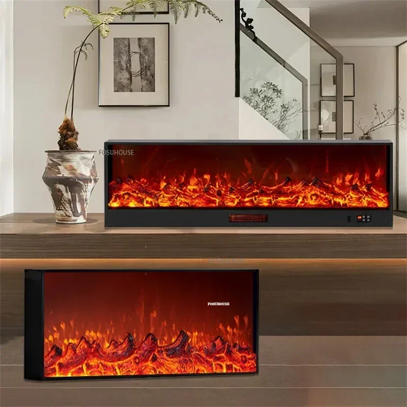 Customized Fireplace Core Simulation Flame Embedded Home Electric Fireplace Heater Living Room Decoration LED Background Wall Y