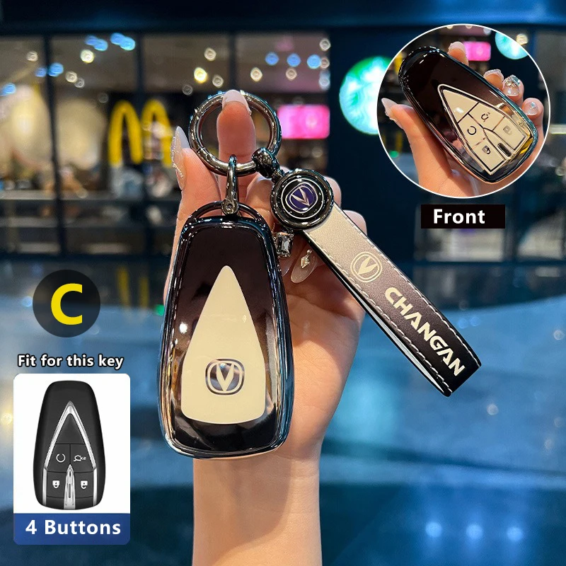 

TPU Key Case for Changan Cs75 Cs55 Cs35 Plus X5 X7 Unik Unit Oshan 2021 2024 Keychain 3 4 5 Buttons Remote Cover Car Accessories