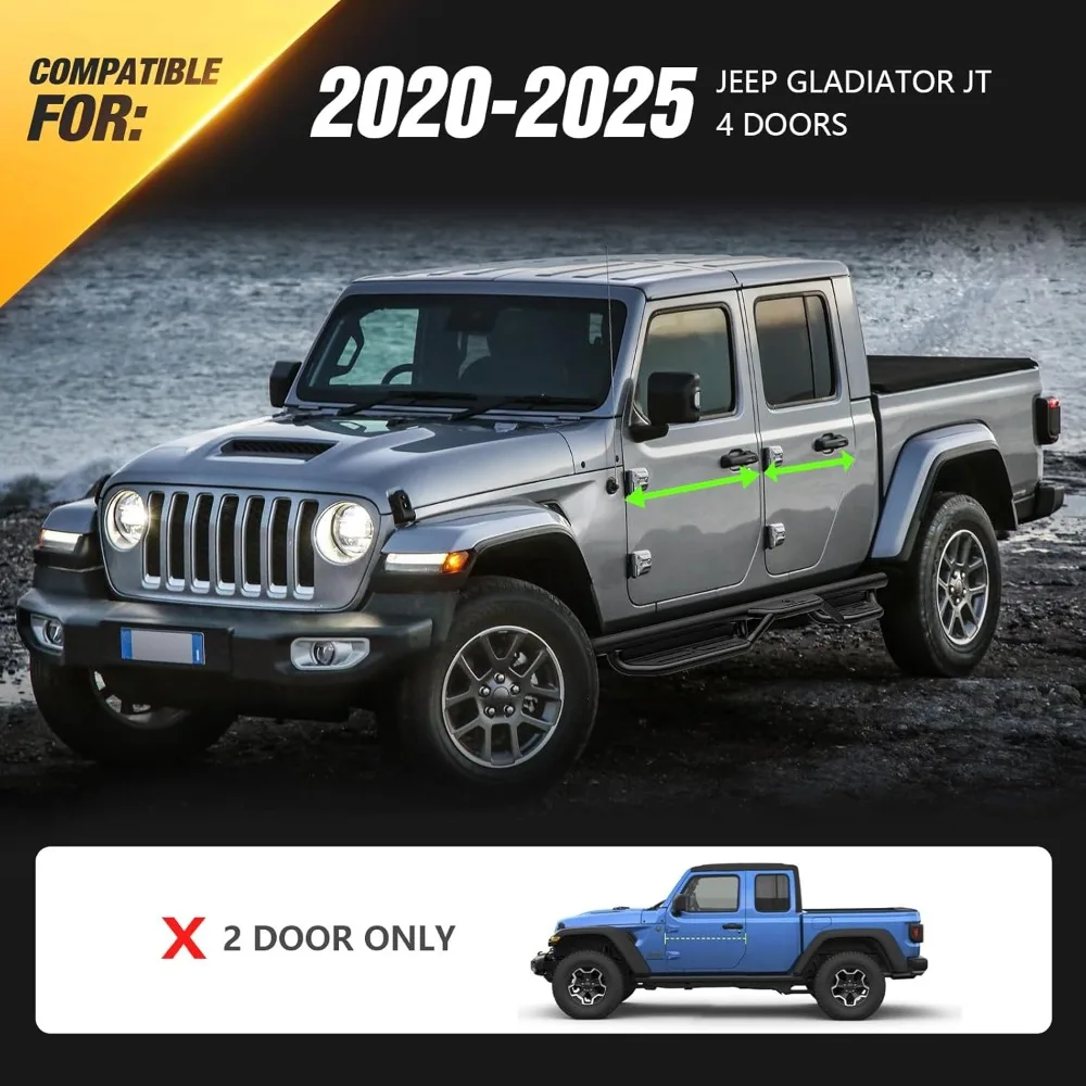Per i pedane Gladiator JT gradini laterali compatibili con Jeep Gladiator JT 4 porte, due scale Heavy-D 2020 2021 2022 2023 2024