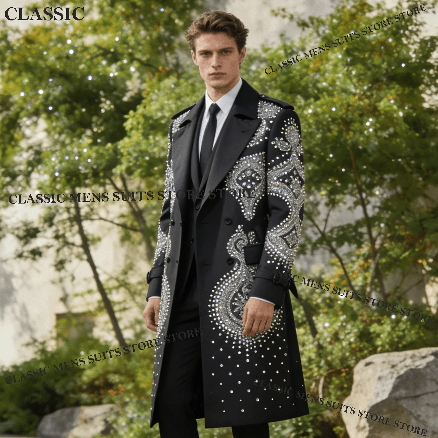 

Блестящий индивидуальный свадебный жених, мужской металлический ювелирный орнамент, смокинг, мужские костюмы, комплект из 2 предметов, пиджак для выпускного вечера, тонкий вечерние Ternos Completo